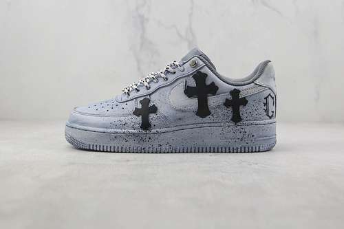 550AIR FORCE 1 LOW X CHROME HEARTS GREYBLACKBLUEMAN4048