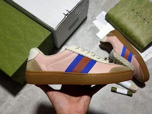 460GUCCI ACE EMBROIDERED LOWTOP SNEAKER PINKBROWNBLUEREDWOMAN3539