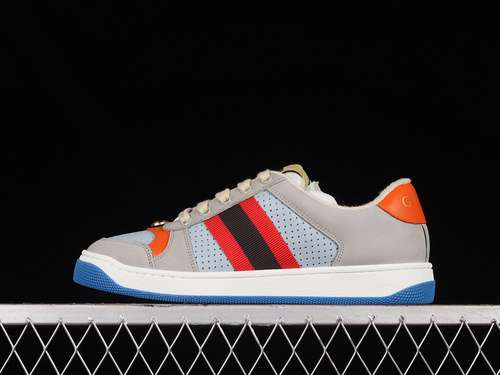 5009Y9209666GUCCI SCREENER SNEAKERS LIGHT GREYMULTICOLORREDWOMAN3540