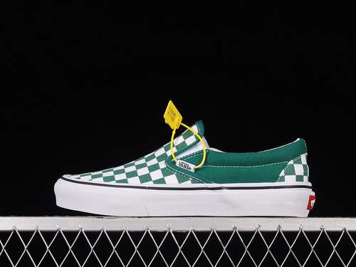 200VN0A7Q5D6QUCHECKERBOARD CLASSIC SLIPON SHOES GREENGREENWHITEWOMAN3539MAN4044