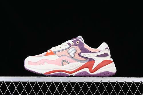 270T12W231117FVPFILA FUSION NON SLIP WEARRESISTANT BREATHABLE CASUAL SHOES REDPURPLEPINK
