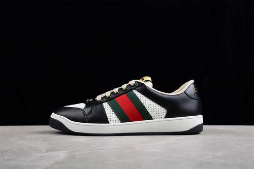 500GUCCI ACE EMBROIDERED LOWTOP BLACKWHITEREDGREENWOMAN3539MAN4045