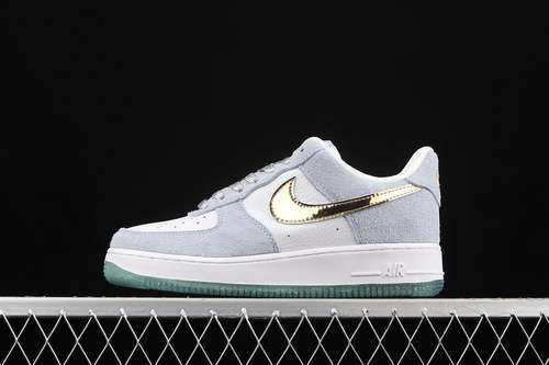 300CW1577001AIR FORCE 1 LOW 07 PRM LIGHT BLUEWHITEGOLDWOMAN3639MAN4045