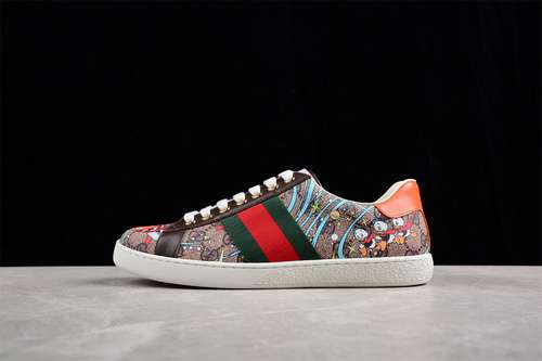 480GUCCI ACE LOW CASUAL BOARD SHOES MULTICOLORBROWNORANGEWOMAN3544