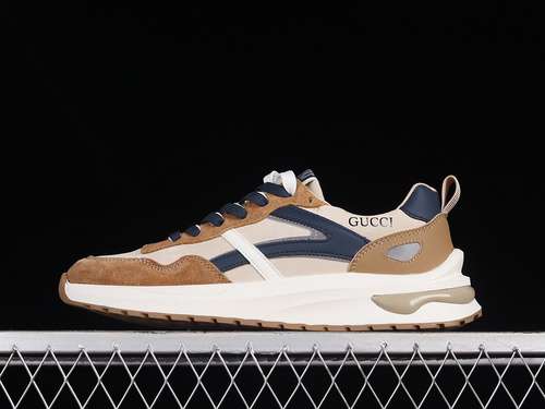 3709Y9209666GUCCI 22SS CASUAL SNEAKERS OFF WHITEBROWNNAVY BLUEMAN3944