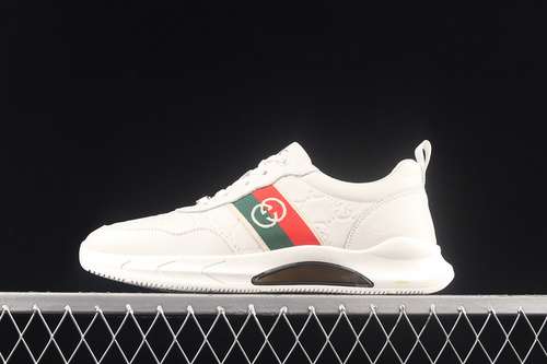 400GUCCI SCREENER GG LOWTOP SNEAKER WHITEBLUEREDGOLDMAN3844