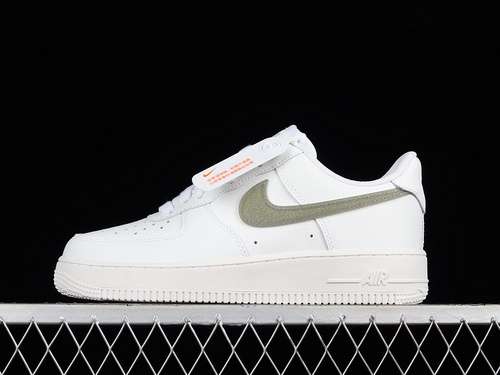 300DH4407101AIR FORCE 1 LOW GLITTER SWOOSH SUMMIT WHITEGREY FOGDUSTY SAGEUNISEX3645