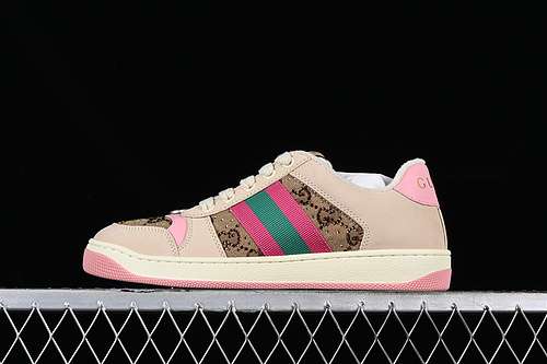 5609Y9209443GUCCI DISTRESSED SCREENER SNEAKER REDGREENBROWNPINKWOMAN3539MAN4044