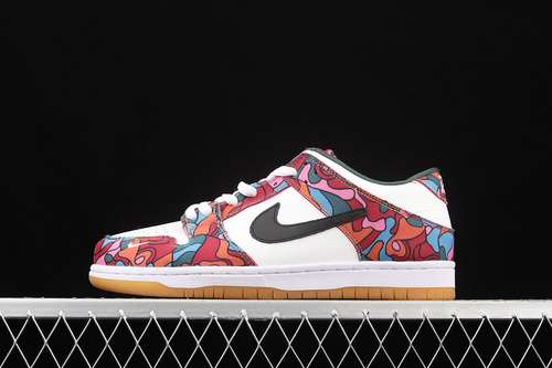 360DH7695600PARRA X DUNK LOW PRO SB ABSTRACT ART FIRE PINKGYM REDMOCHAWHITEROYAL BLUE