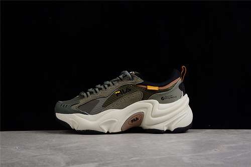 300F12W141107FLCFUSION HERITAGE RUNNING SHOES OLIVE GREENWHITEBLACKUNSIEX3645