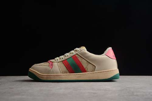 500GUCCI SCREENER GG HIGHTOP SNEAKER BEIGEGREENPINKWOMAN3539MAN4045