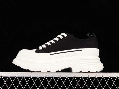 500ALEXANDER MCQUEEN LOWTOP CANVAS SHOES BLACKBLACKWHITEWOMAN3539MAN4044