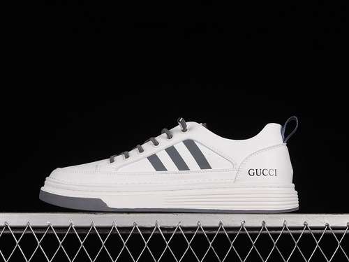 280GUCCI 22SS LEISURE TREND SNEAKERS WHITEWHITEBLACKMAN3944