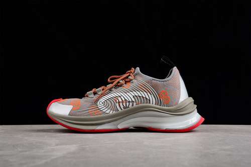 550680903UF3101270GUCCI KNIT SNEAKERS GREYGREYORANGEWOMAN3639MAN4046