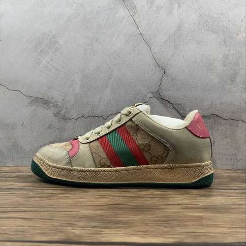 380GUCCI SCREENER SNEAKERS LIGHT KHAKIGREENREDWOMAN3540