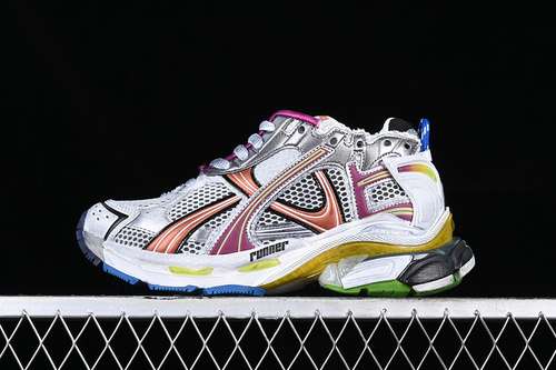 500W3RBW9168BALENCIAGA RUNNER KITH FOURCOLOR WHITESILVERORANGEYELLOWGREENBLUEBLACK