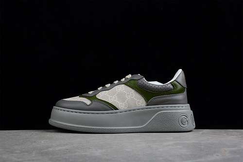 480GUCCI SCREENER GG HIGHTOP SNEAKER DARK GREENGREYGREYWOMAN3539MAN4044