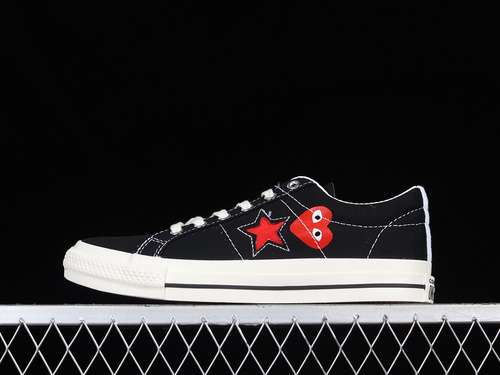 270A01792CCOMME DES GARÇONS PLAY X ONE STAR BLACKREDWHITEWOMAN3539MAN4044
