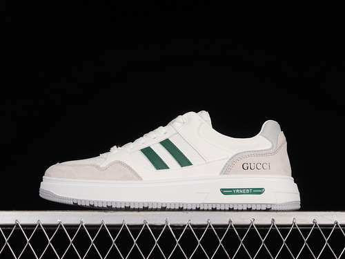 3809Y9209666GUCCI CASUAL TRENDY SNEAKERS WHITELIGHT GREYGREENMAN3944