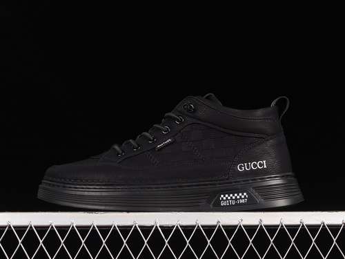 3609Y9209666GUCCI MID FASHION CASUAL SHOES BLACKBLACKWHITEMAN3944