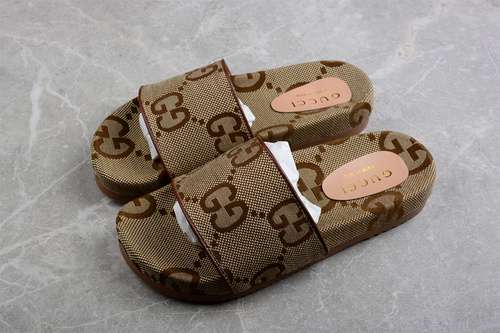 350GUCCI SLIPPERS BROWNBROWNBROWNWOMAN3540