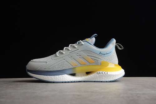 380GUCCI CASUAL SNEAKERS LIGHT GREYYELLOWWHITEMAN3844