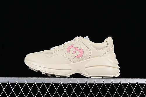 630UPG709564GUCCI RHYTON VINTAGE TRAINER SNEAKER PINKGREYWOMAN3539
