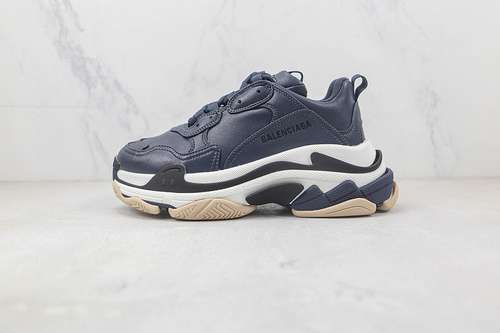 470BALENCIAGA TRIPLE S SNEAKERS NAVY BLUEWHITEBLACKWOMAN3539MAN4046