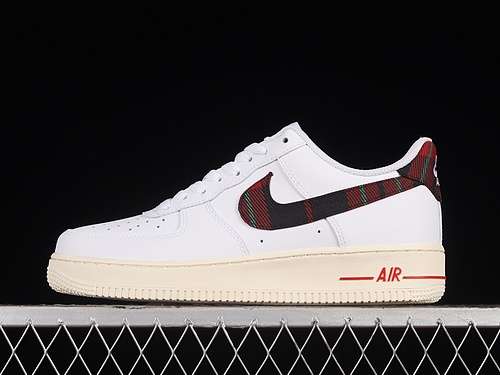 300DV0789100AIR FORCE 1 LOW 07 TARTAN PLAID WHITESTADIUM GREENPALE IVORYUNIVERSITY RED