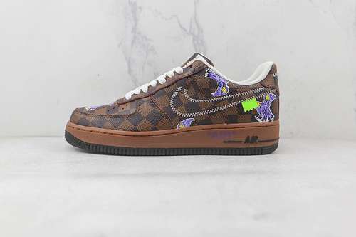 500LV X AIR FORCE 1 LOW 07 DARK BROWNWHITEPURPLEWOMAN35539MAN4046