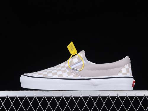 250VN0A7Q5DBLLCHECKERBOARD CLASSIC SLIPON LIGHT KHAKIWHITEBLACKWOMAN3539MAN4044