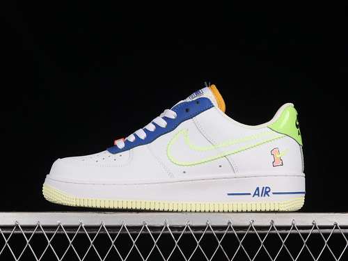 300FB1393111AIR FORCE 1 LOW GS PLAYER ONE WHITELASER ORANGEGHOST GREENSPRING GREY HEATHER