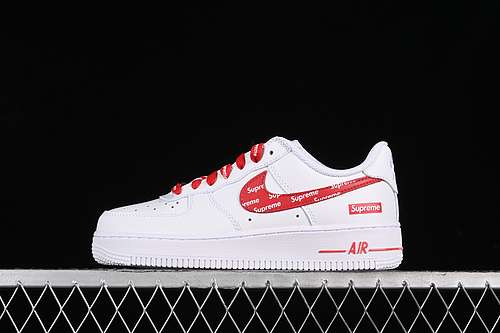 320CU9225010SUPREME AIR FORCE 1 07 LOW WHITEREDWOMAN3639MAN4045