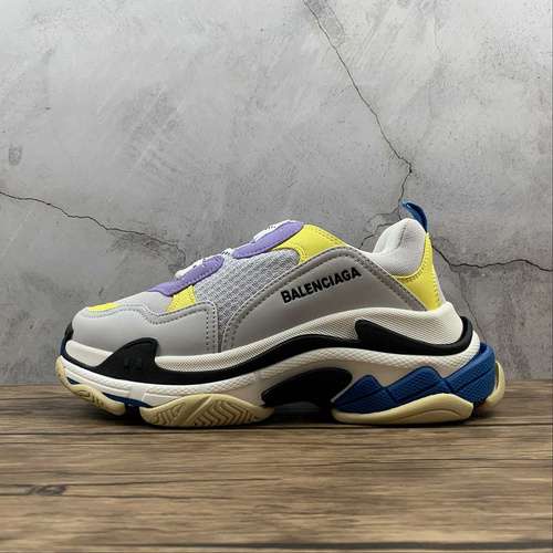 470BALENCIAGA TRIPLE S SNEAKERS LIGHT GREYBLACKYELLOWWOMAN3539MAN4046