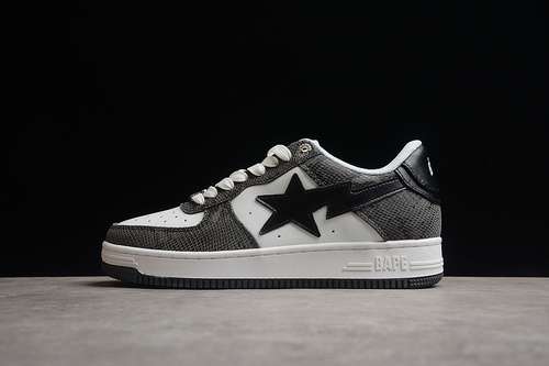 380BAPE STA LOW SERPENTINE BLACKWHITEBLACKMAN3946
