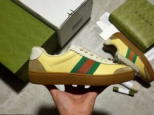 460GUCCI ACE EMBROIDERED LOWTOP SNEAKER YELLOWBROWNGREENREDWOMAN3539
