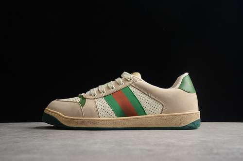 500GUCCI SCREENER GG HIGHTOP SNEAKER LIGHT BROWNGREENREDBEIGEWOMAN3539MAN4045