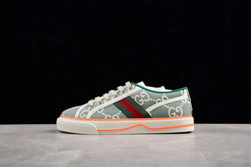 500GUCCI TENNIS 1977 PRINT SNEAKER GREENWHITEREDWOMAN3539MAN4044
