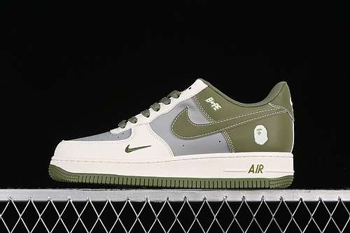 340BB6566205AIR FORCE 1 07 LOW BAPE WHITEGREYGREENWOMAN3639MAN4045