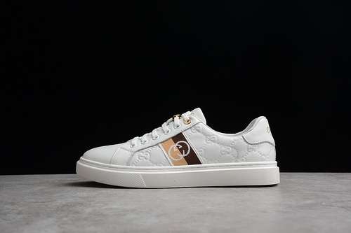 480GUCCI SCREENER GG HIGHTOP SNEAKERS WHITEYELLOWBROWNMAN3844