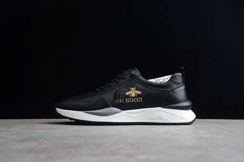 420GUCCI SPORTS SHOES BLACKWHITEGOLDMAN3844