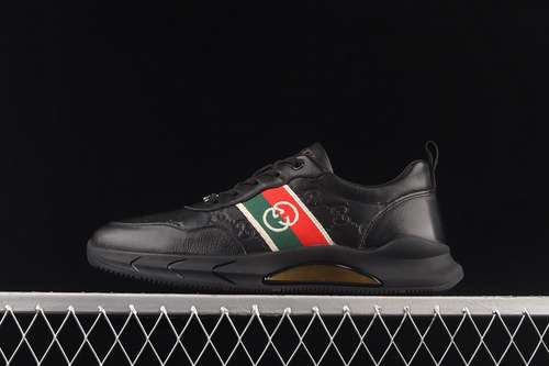 400GUCCI SCREENER GG LOWTOP SNEAKER BLACKGREENREDGOLDMAN3844
