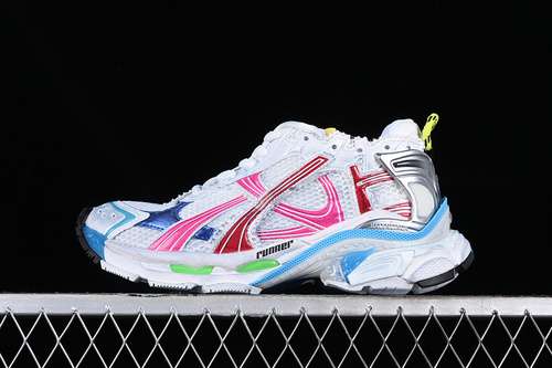 480W3RBW9645BALENCIAGA RUNNER KITH FOURCOLOR WHITESILVERBLUEPINKGREENYELLOWRED