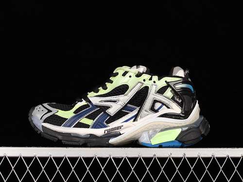 650W1RC60203ZG BALENCIAGA RUNNER KITH FOURCOLOR 70 BLACKFLUORESCENT GREENSILVER