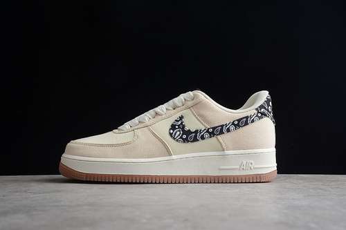 300DJ4631200AIR FORCE 1 LOW PAISLEY SWOOSH RATTANPALE IVORYBLACKWOMAN3639MAN4045