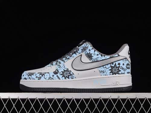 320ZG0088822AIR FORCE 1 LOW 07 SMURFS LIGHT GREYBLACKBLUEWOMAN3639MAN4045