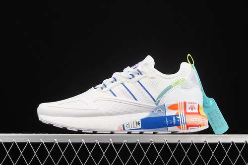 300GX2718ZX 2K BOOST MULTICOLOR LOGOS CLOUD WHITEBLUEORANGEWOMAN3639MAN4045