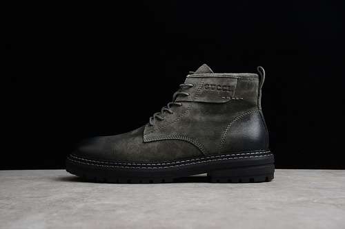 480GUCCI HIGH MARTIN BOOTS DARK GREYDARK GREYBLACKMAN3844
