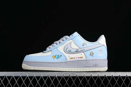 320CJ0304021AIR FORCE 1 07 LOW LOVE LETTER WHITEGREYBLUEWOMAN3639MAN4045