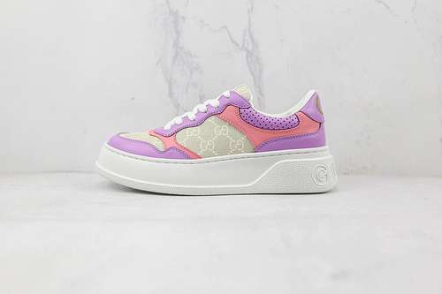 600GUCCI SCREENER GG HIGHTOP SNEAKER PURPLEPINKWHITEWOMAN3539MAN4044
